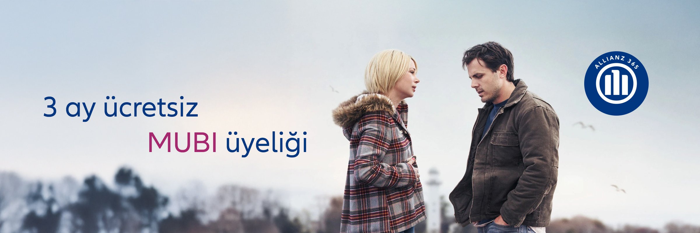 Allianz 365 ile 3 ay ücretsiz MUBI üyeliği fırsatı sunan kampanya görseli